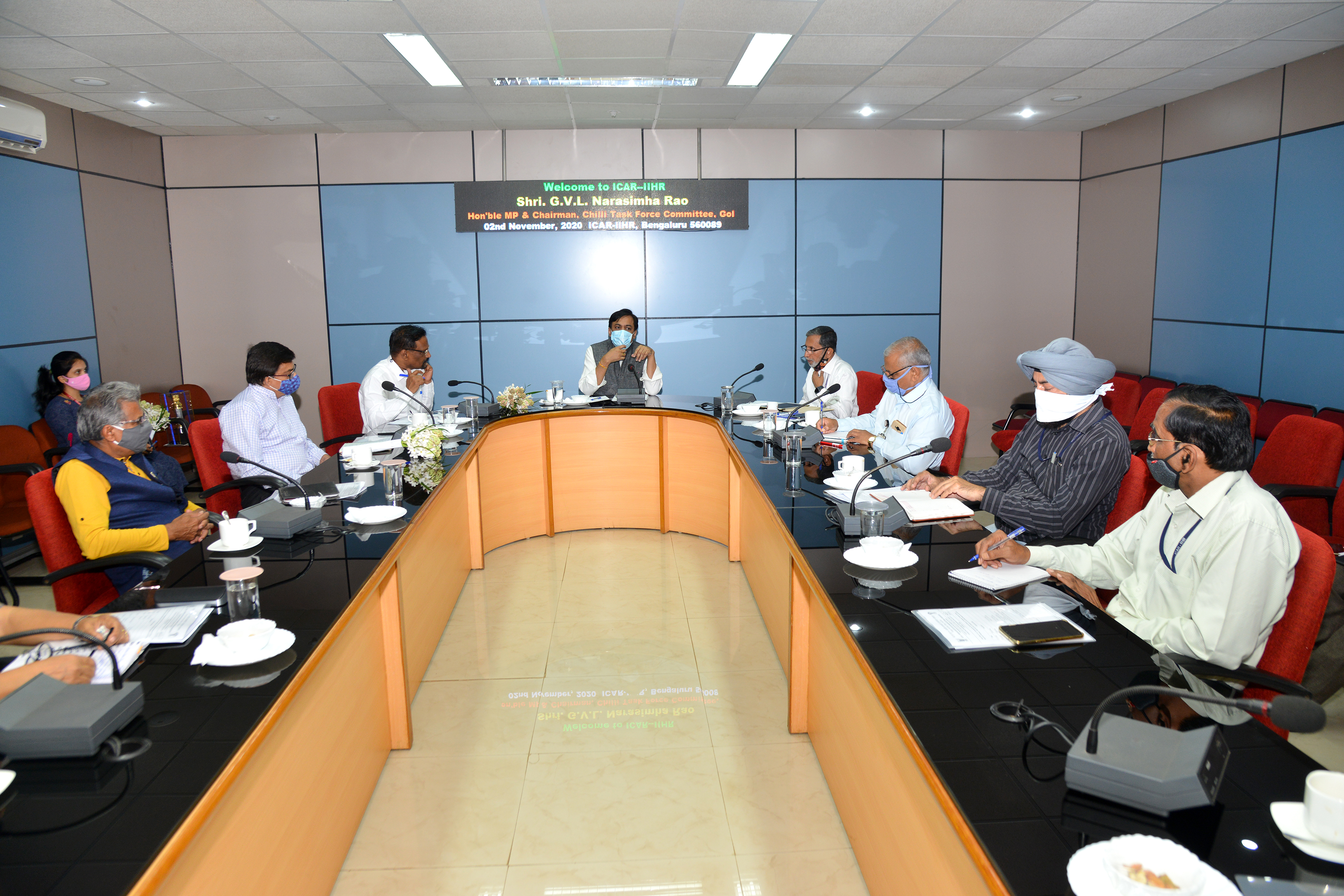Visit of Sri. G.V.L. Narasimha Rao, Hon’ble Member of Parliament (Rajya Sabha); Member, Spices Board and Chairman, Chilli Task Force Committee, to ICAR-IIHR on 2nd November, 2020