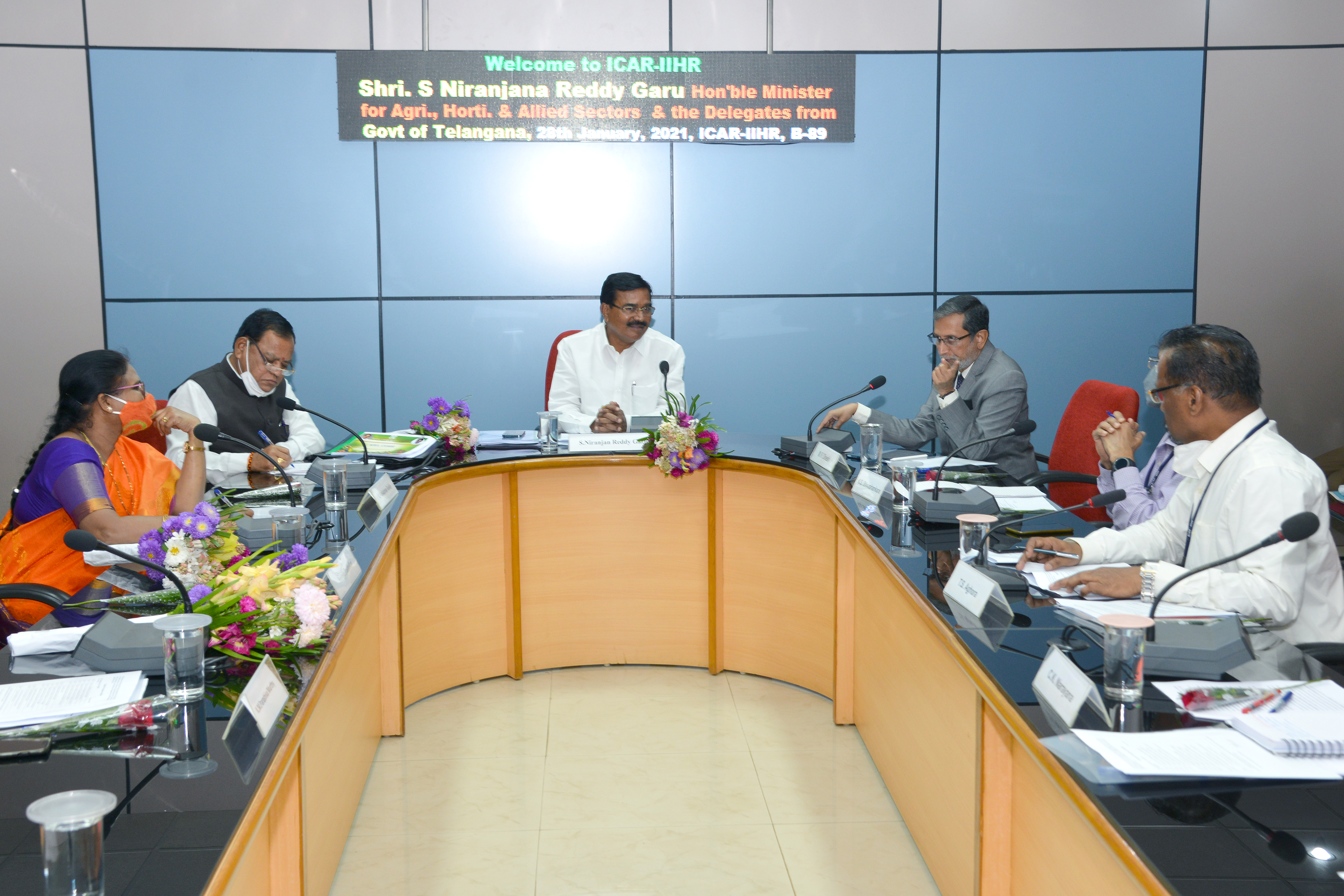 Visit of delegation under the leadership of Sri. Singi Niranjana Reddy, Hon’ble Minister of Agriculture, Horticulture and Allied Sectors, Telangana State along with Horticulture Commissioner and Vice Chancellor of Sri Konda Laxman Telangana State Horticul
