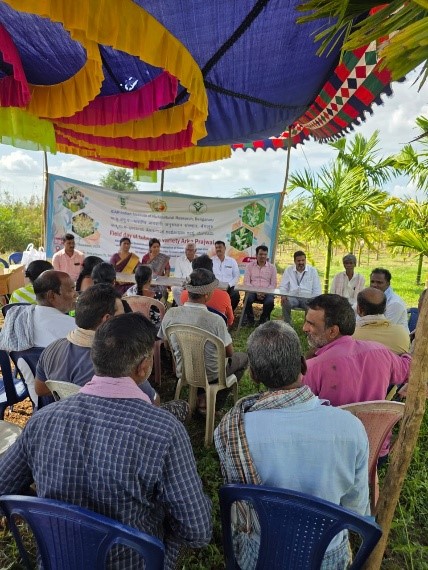Field day of tuberose variety ‘Arka Prajwal’ organized at Kaginahalli, Shivamogga, Karnataka