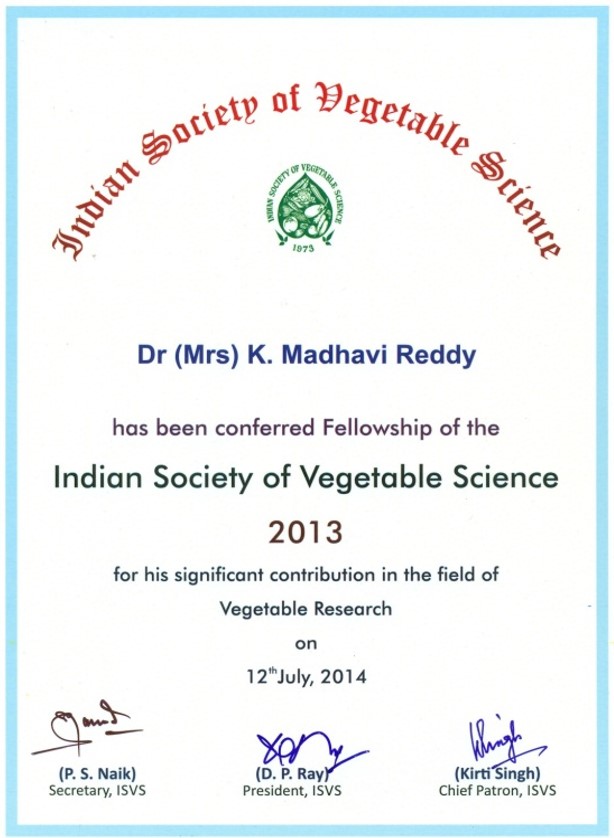 Indian Society of Vegetable Science 2013
