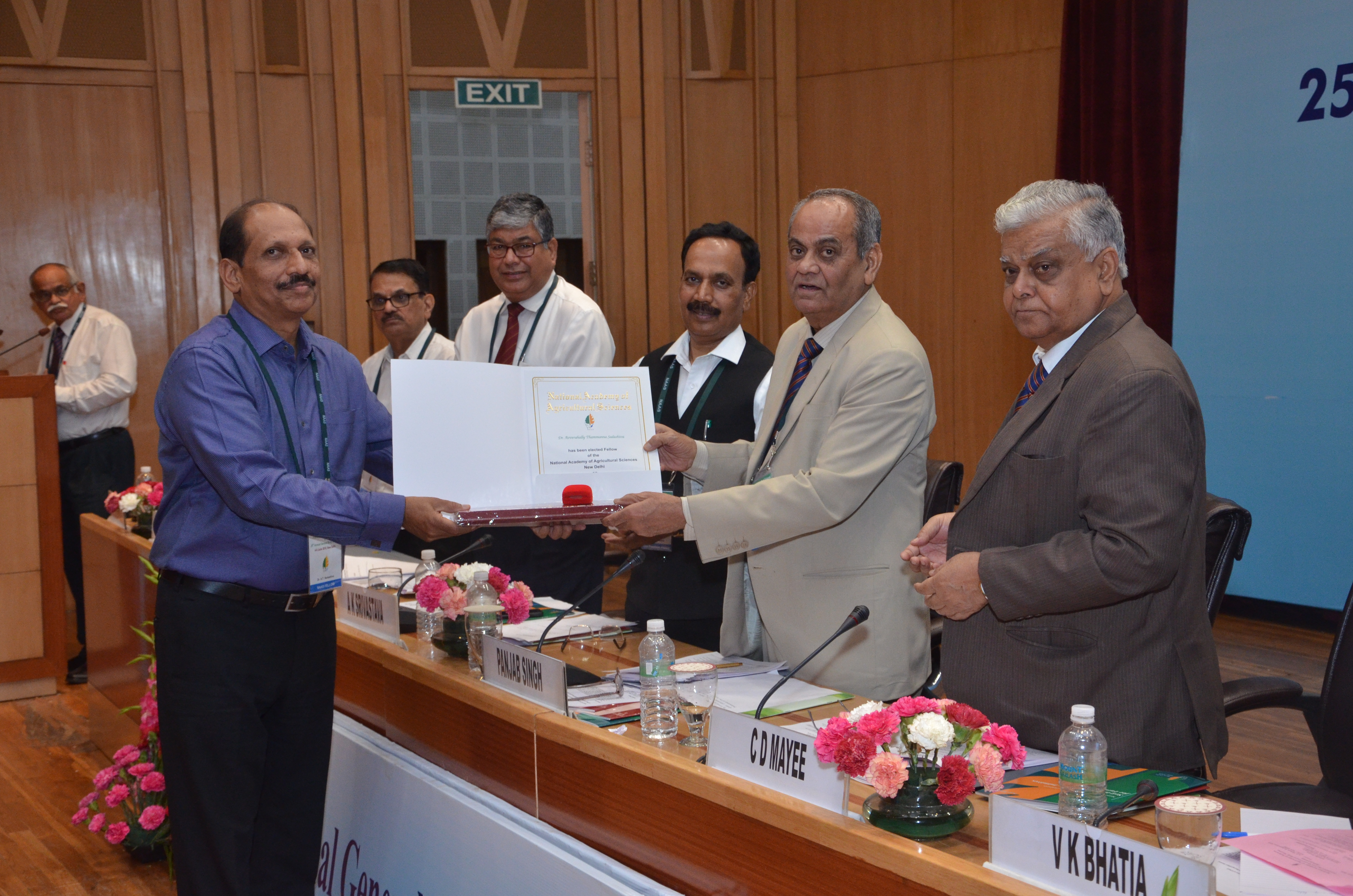Dr. A.T. Sadashiva was conferred with Fellow of National Academy of Agricultural Sciences (NAAS) on 5/6/2018 at NASC complex, New Delhi.