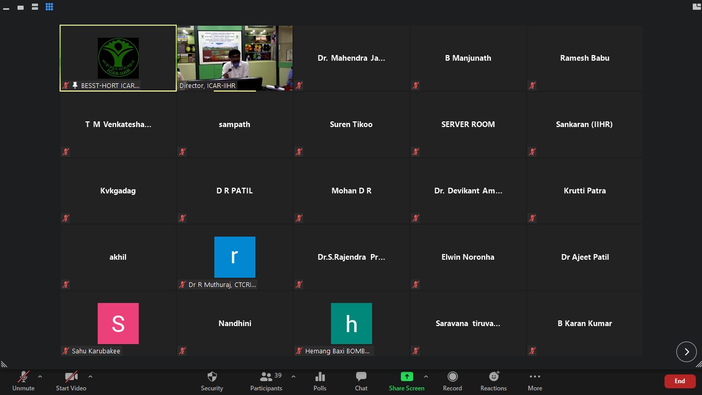 Webinar on Business Opportunities in Seeds and Planting Material of Horticultural Crops on 16.10.2020