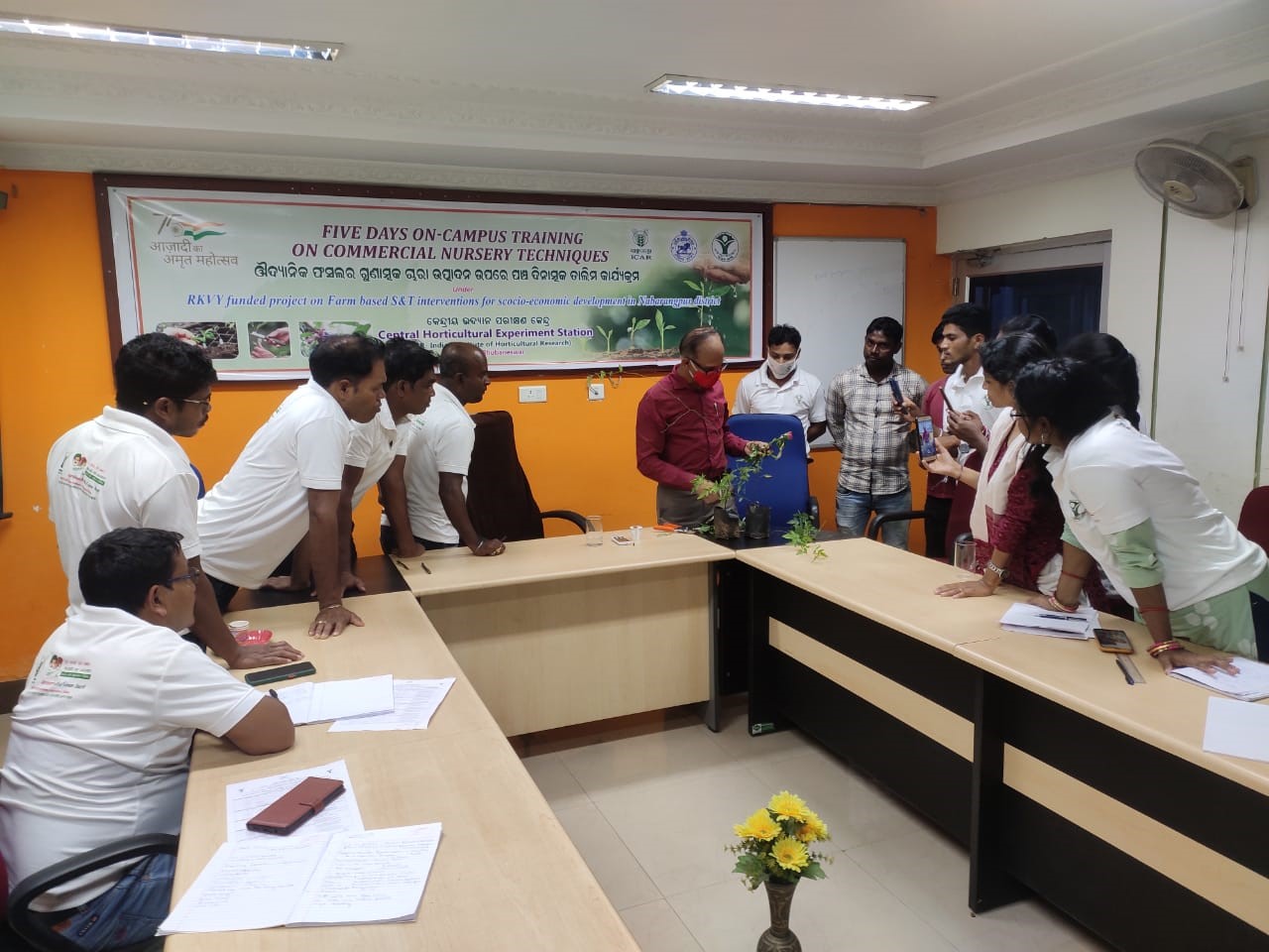 Five days on-campus training on commercial nursery techniques organized at CHES (ICAR-IIHR), Bhubaneswar under RKVY (S&T) project from 4th to 8th Oct 2021