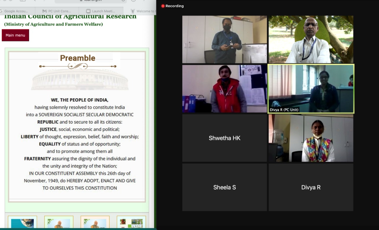 ICAR - IIHR celebrated Constitution Day on 26th November, 2020