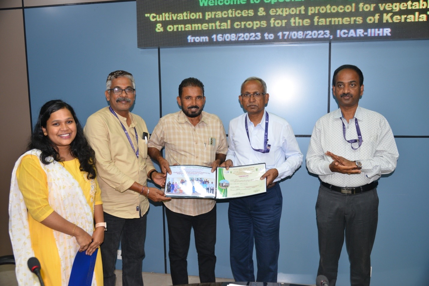 ICAR-IIHR, Bengaluru organized a special training programme on “Cultivation practices and export protocol for Vegetables & Ornamental crops” for the farmers of Kerala 