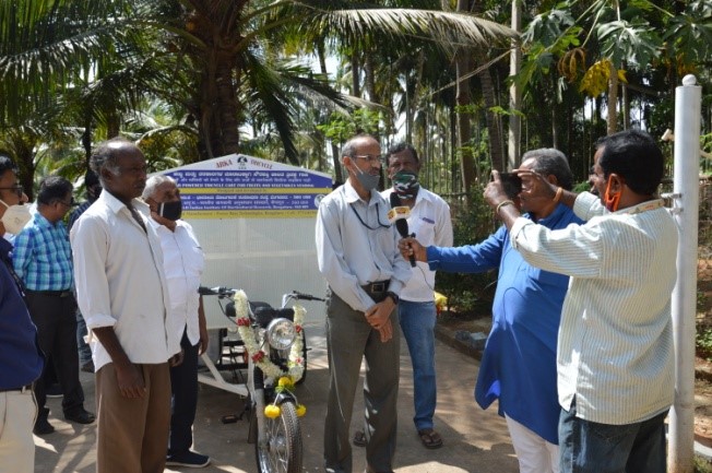 Distribution of Solar based Arka tricycle was arranged on 19th November 2020 at Dhandinswara, Turuvekere Taluk of Tumakuru District