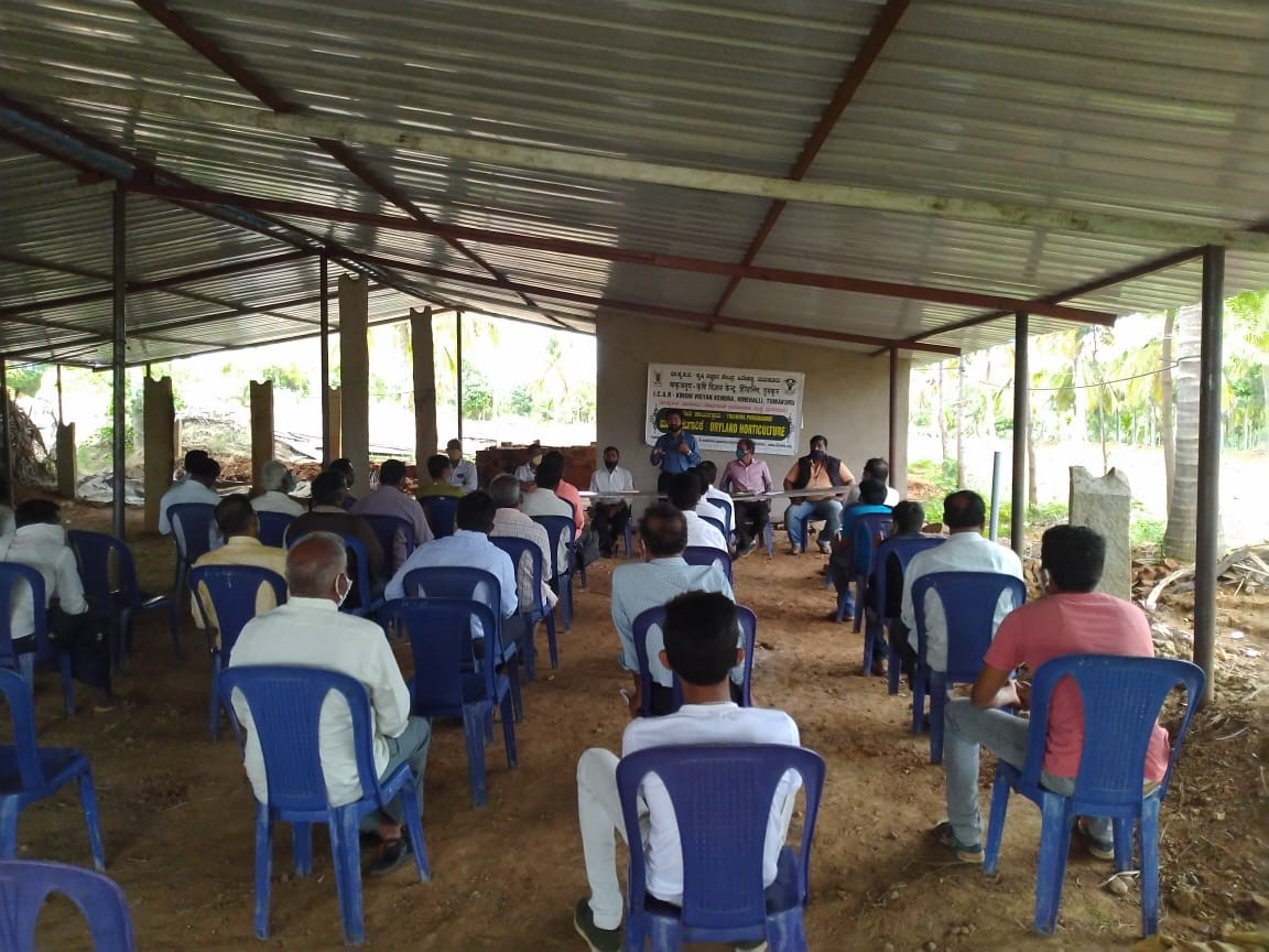 ICAR-Krishi Vigyan Kendra, Hirehalli, Tumakuru organized Off campus training programme on “Dryland Horticulture”