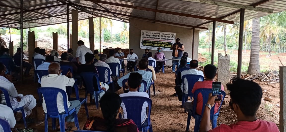 ICAR-Krishi Vigyan Kendra, Hirehalli, Tumakuru organized Off campus training programme on “Dryland Horticulture”