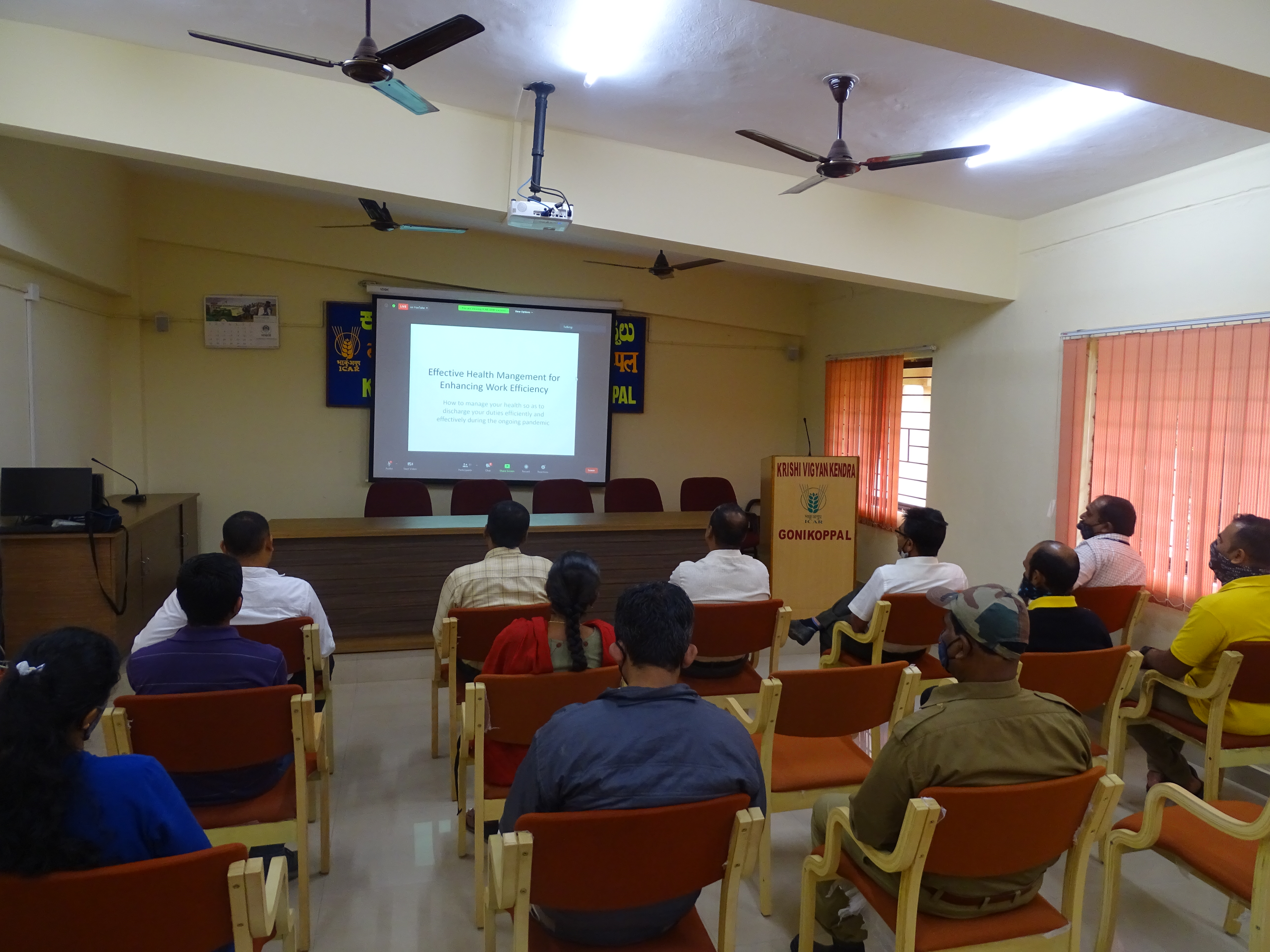 Online Training Programme on “Effective Health Management for Enhancing Work Efficiency of ICAR Employees” on 22/10/2020 at ICAR-IIHR