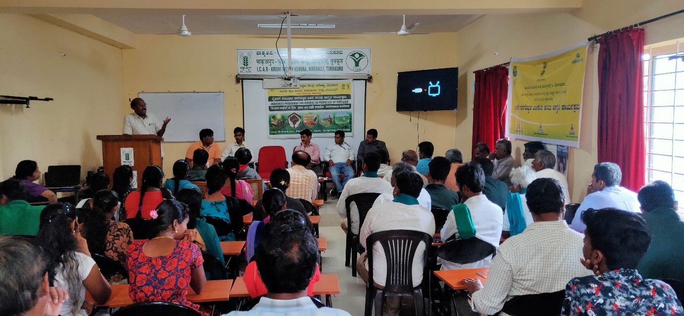 Awareness programme for farmers on proper use of fertilizer at KVK Hirehalli on 22nd October 2019