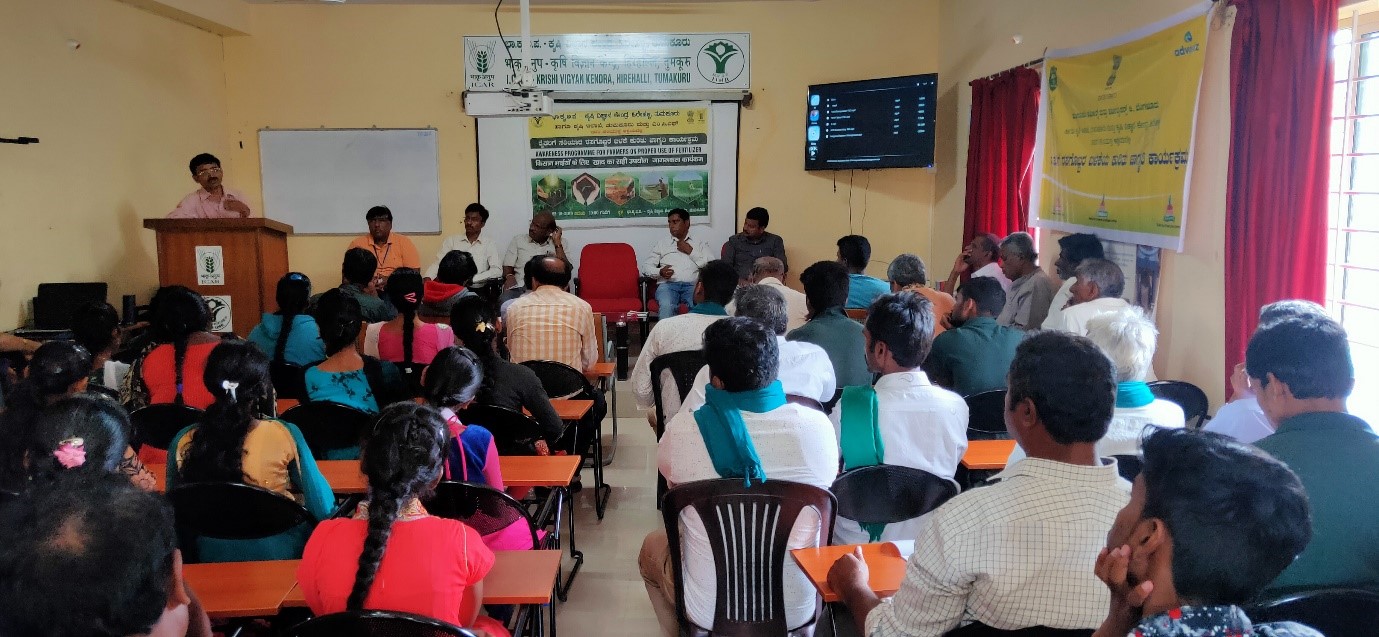 Awareness programme for farmers on proper use of fertilizer at KVK Hirehalli on 22nd October 2019