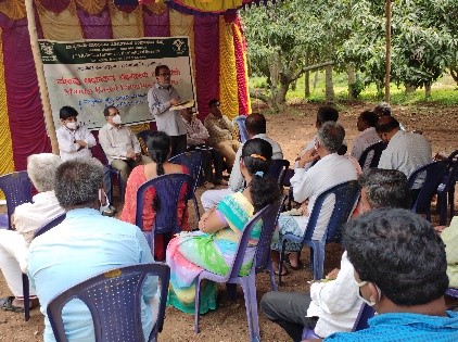 Training programme on ‘Hortibased Integrated Farming – Need of the hour’ organized at at Kurubarahalli of Ramanagara District