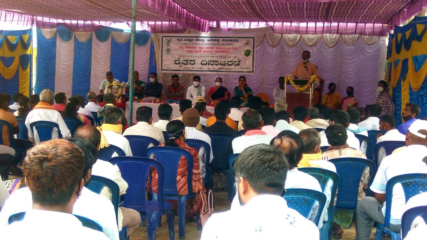 Celebration of Famers Day cum Kissan Ghosti on 23rd Dec, 2020 at KVK, Hirehalli