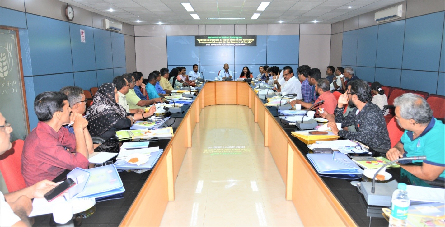 Training cum Interaction Meet on Spine Gourd Cultivation organized at CHES (ICAR-IIHR), Chettalli on 19th September, 2020
