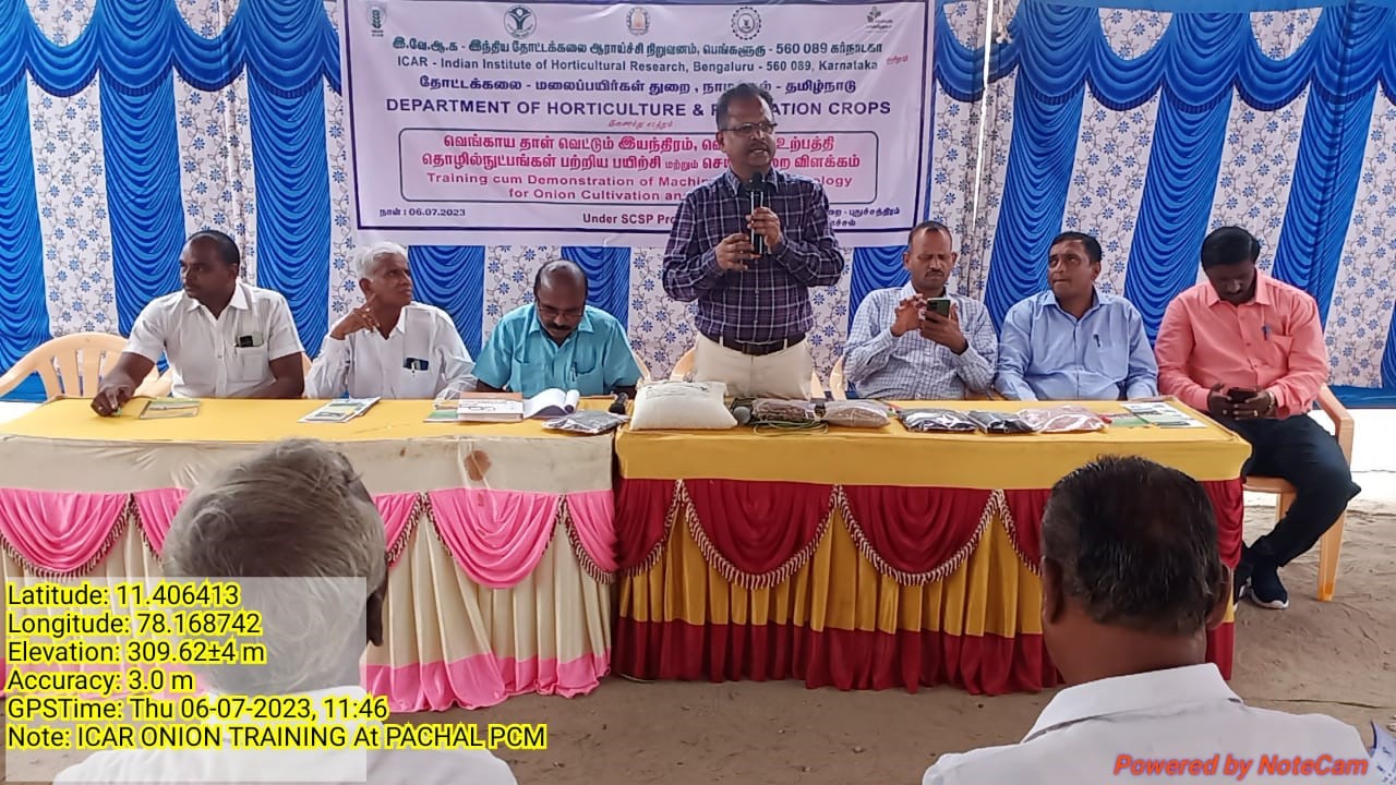 Training programme on ‘Hortibased Integrated Farming – Need of the hour’ organized at at Kurubarahalli of Ramanagara District