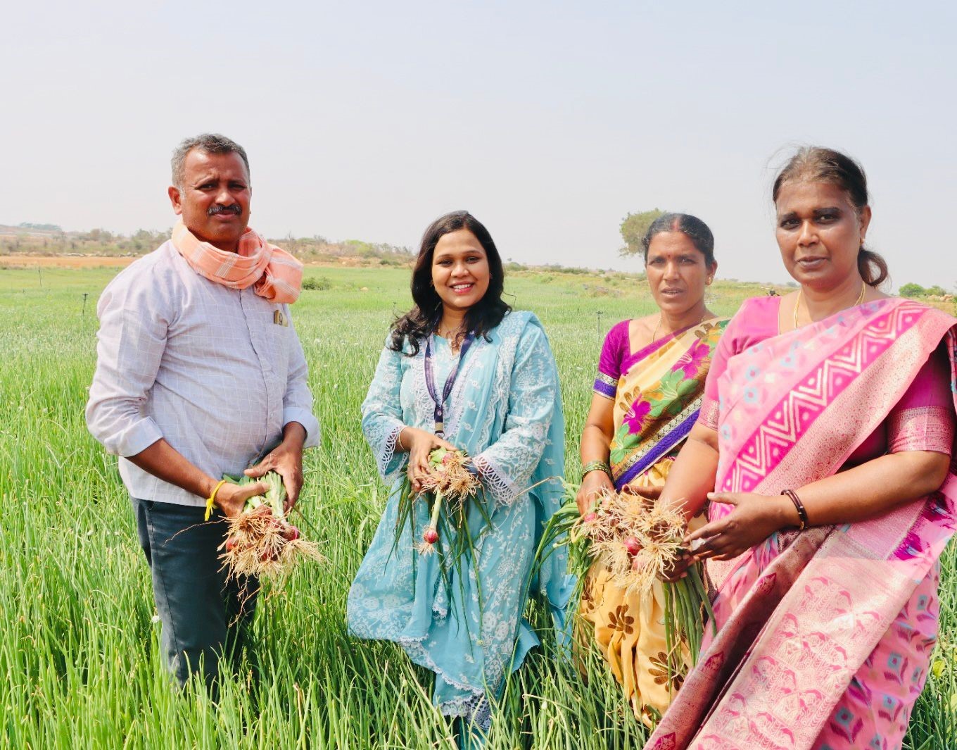 Demonstration of Arka onion seeder to women farmers at Byrappanahalli Village