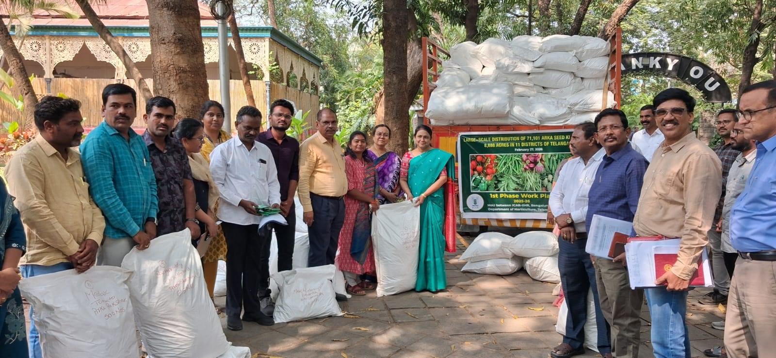 Distribution of Arka Vegetable Seeds to 15,000 Farmers in Telangana