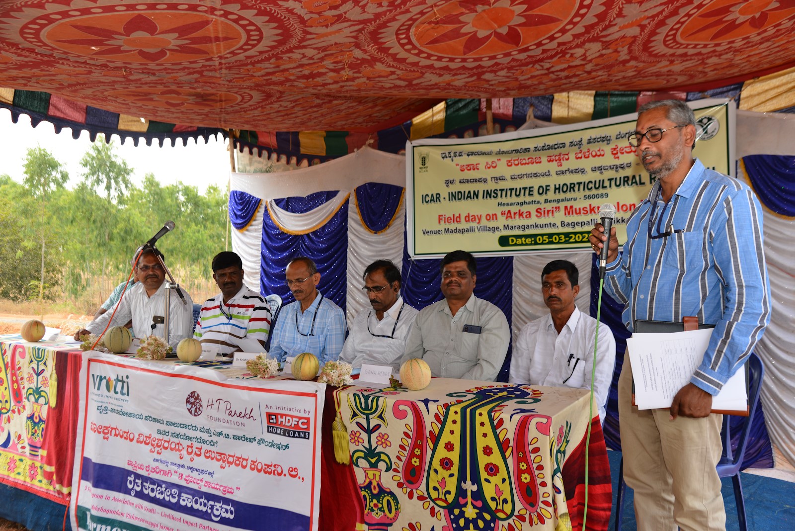 Field day on muskmelon variety, Arka Siri at Madapalli village, Maraganakunte, Bagepalli Taluk, Karnataka on 05.3.2020
