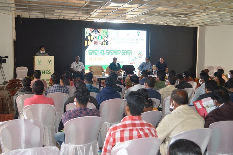 Training on commercial horticulture and field exposure visits organized for farmers during NHF 2021 at CHES (ICAR-IIHR), Bhubaneswar 