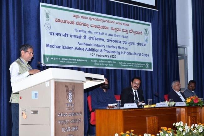 ICAR-IIHR, Bengaluru organized Academia-Industry interface meet on Mechanization, Value Addition and Processing in Horticultural Crops