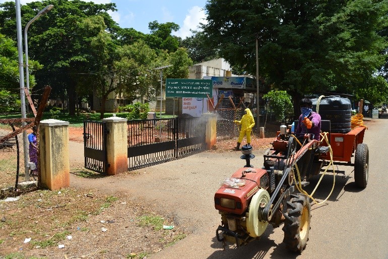 Sanitization drive to contain the spread of nCOVID19