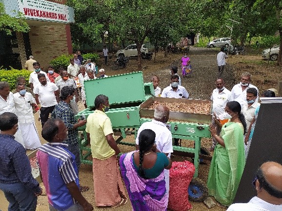 Training cum Demonstration on “Machinery and Technology for Onion Cultivation and Processing” at  KVKs of Ghandhigram, Namakkal and Salem, Tamil Nadu 26, 27 & 28th October,2021