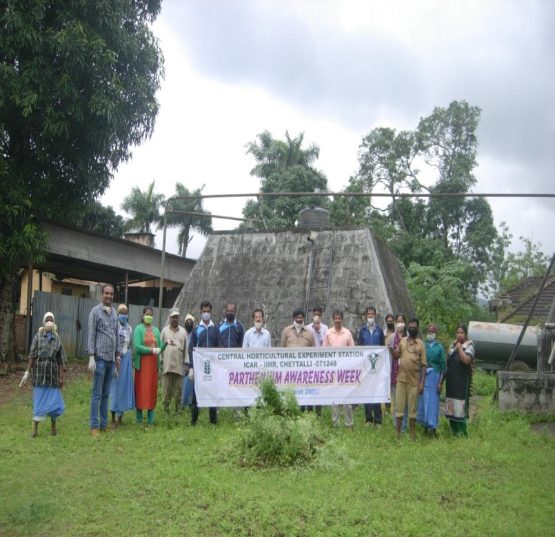 Observation of Fifteenth Parthenium awareness week at ICAR-IIHR, Bengaluru from 16-22, August,2020