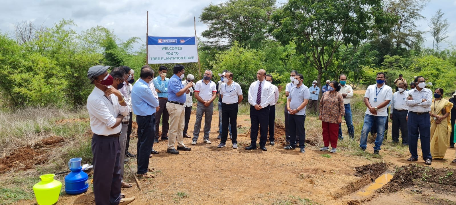 HDFC Bank tree planting drive in the memory of bank personals succumbed to COVID 19