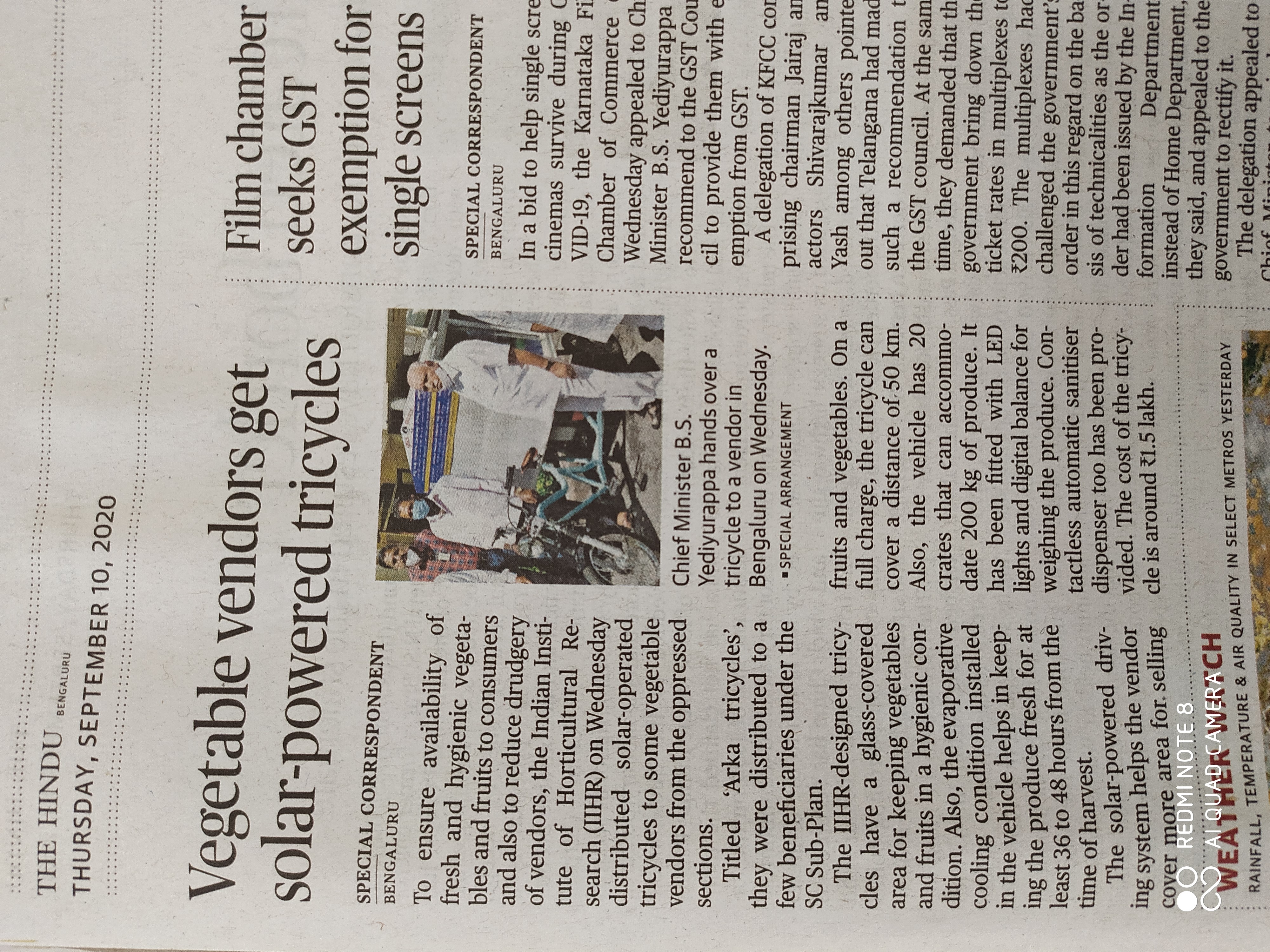 ARKA TRICYCLE - SOLAR POWERED TRICYCLE FOR VENDING FRUITS AND VEGETABLES