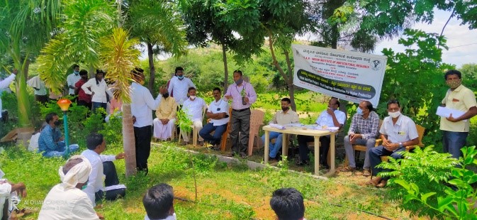 ICAR-IIHR, Bengaluru organized Fruit Saplings Distribution for Higher Production under TSP Project program in Pavagada in Tumkur district of  Karnataka