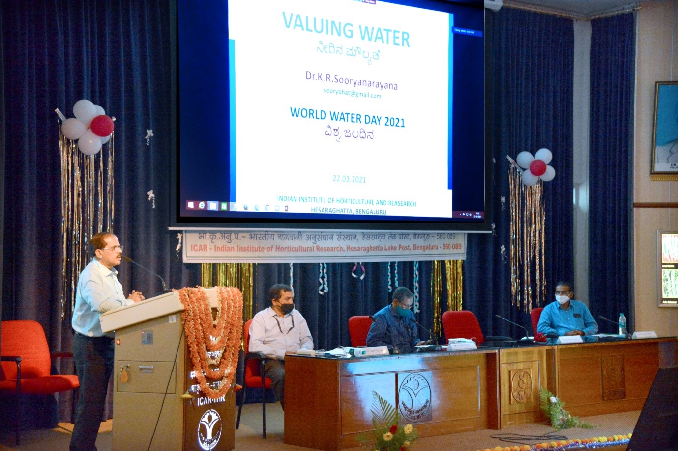 World Water Day Programme on 22nd March 2021 at ICAR-IIHR