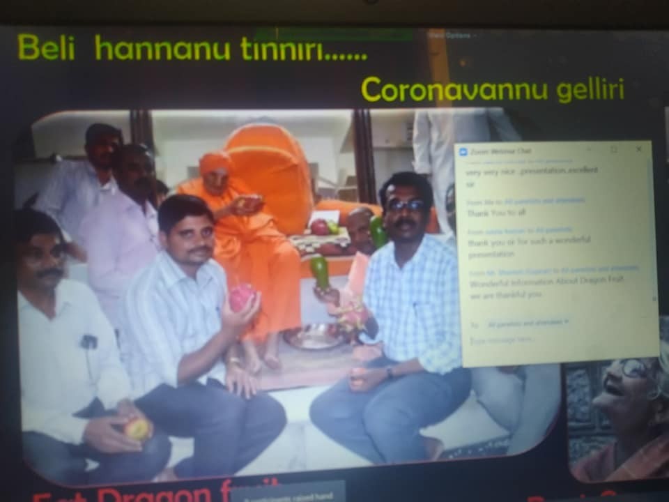 Webinar on “Training on the Prospectus in Dragon Fruit Cultivation’ held at ICAR-KVK, Hirehalli on 1.6.2020