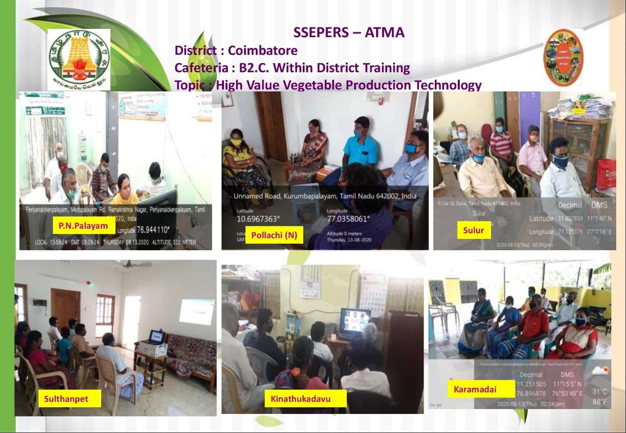 A Special Webinar training programme on High value fruits and vegetables for ATMA beneficiaries from 10 different blocks in Coimbatore districts of Tamil Nadu by ICAR-IIHR, Bangalore.